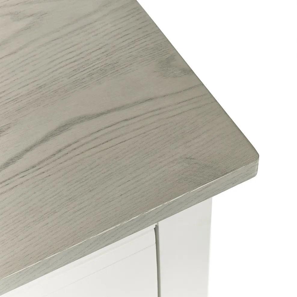 BROMPTON 2 Drawer Bedside Table Painted Acacia & Ash Top - Image 6