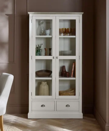 BROMPTON Display Cabinet Painted Acacia & Ash Top