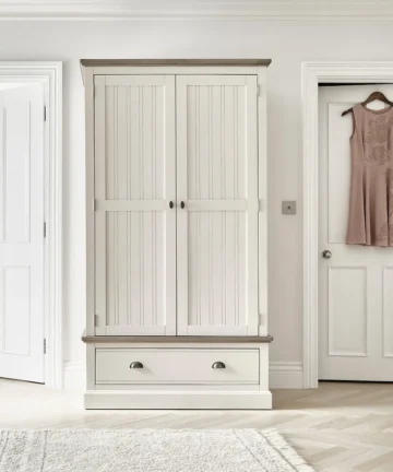 BROMPTON Double Wardrobe Painted Acacia & Ash Top