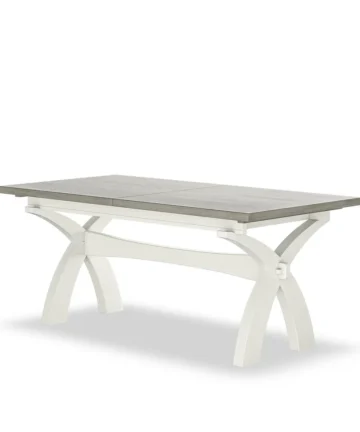 BROMPTON Extending Dining Table with 8 Chairs Painted Acacia & Ash Top