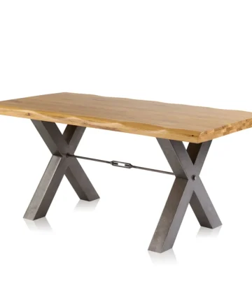 BROOKLYN 6ft Dining Table with 2 Benches Natural Solid Oak