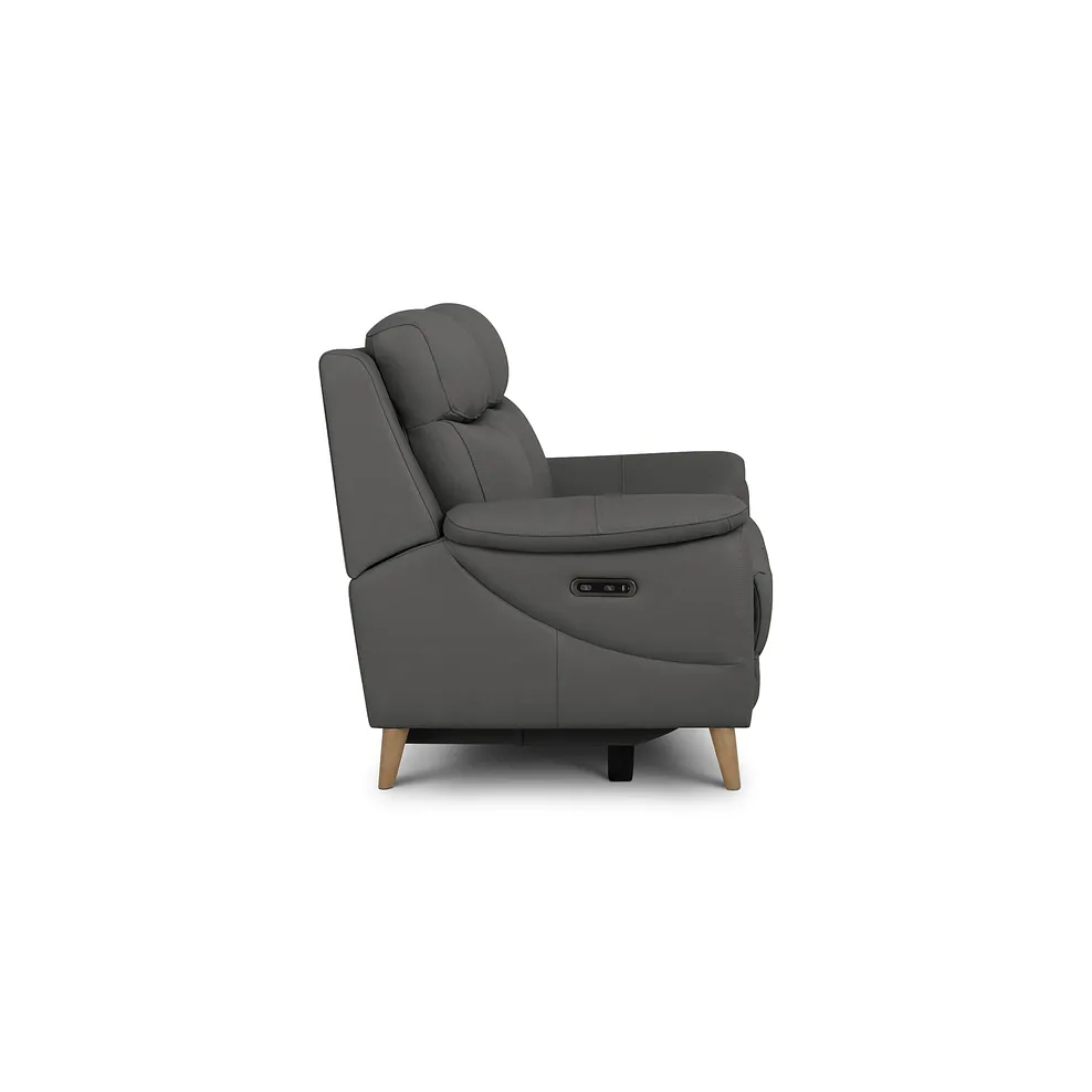 BRUNEL 2 Seater Recliner Sofa Elephant Grey Leather - Image 8