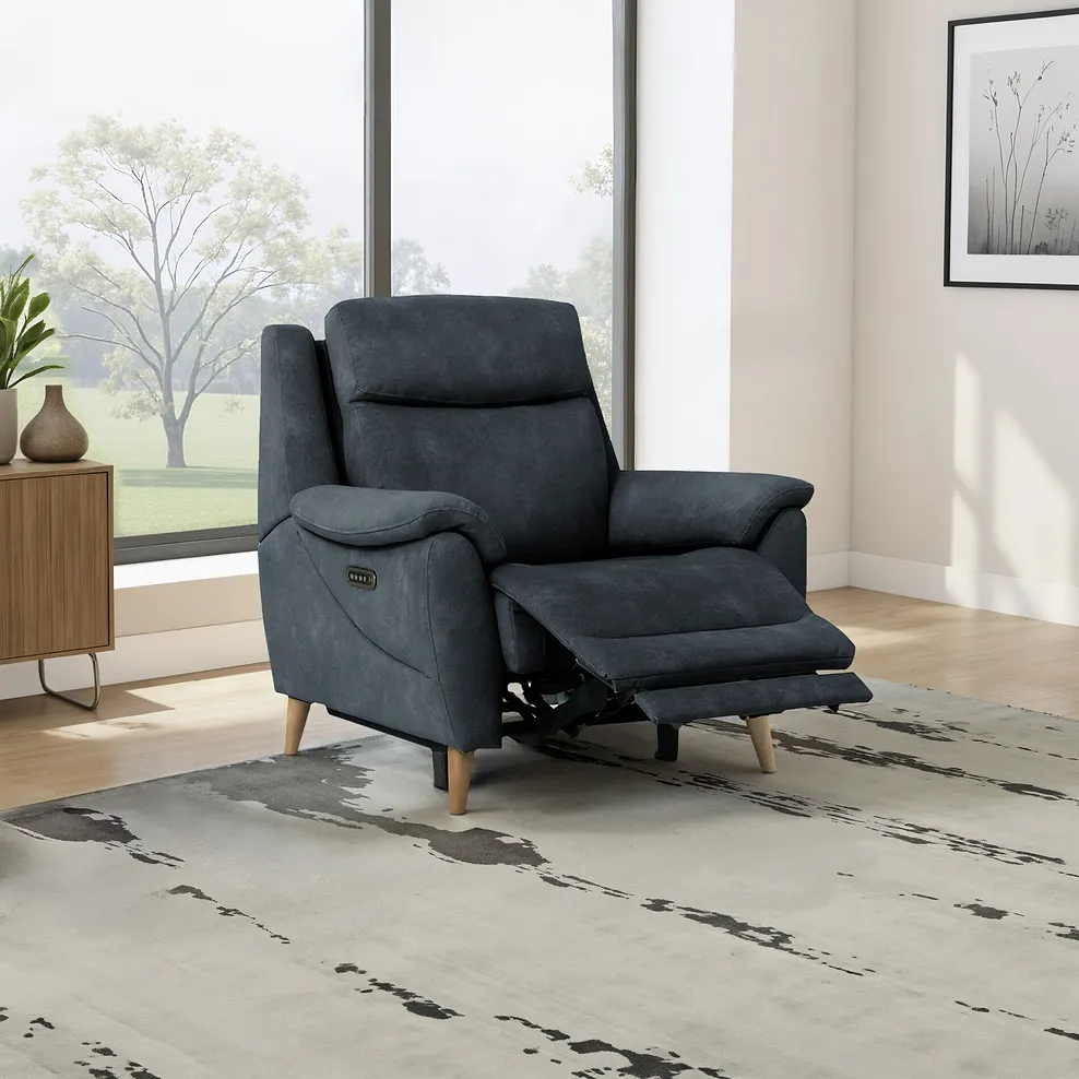 BRUNEL Electric Recliner Armchair Dexter Shadow Fabric