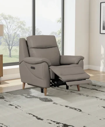 BRUNEL Electric Recliner Armchair Oyster Leather