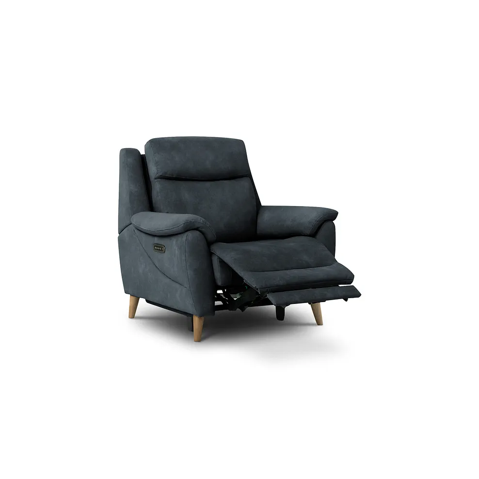 BRUNEL Recliner Armchair with Power Headrest and Lumbar Support Dexter Shadow Fabric