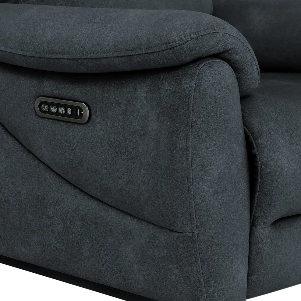 BRUNEL Recliner Armchair with Power Headrest and Lumbar Support Dexter Shadow Fabric - Image 8