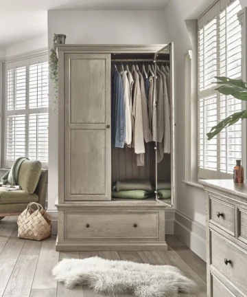 BURLEIGH Double Wardrobe Weathered Oak