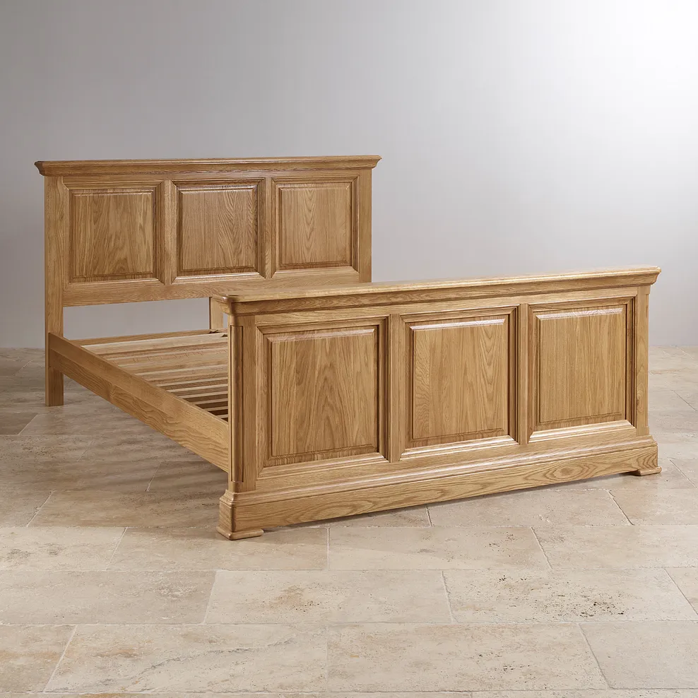 CANTERBURY Double Bed Natural Solid Oak - Image 4