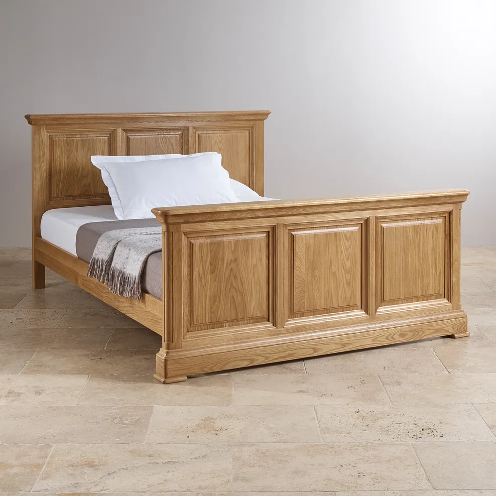 CANTERBURY Double Bed Natural Solid Oak - Image 3