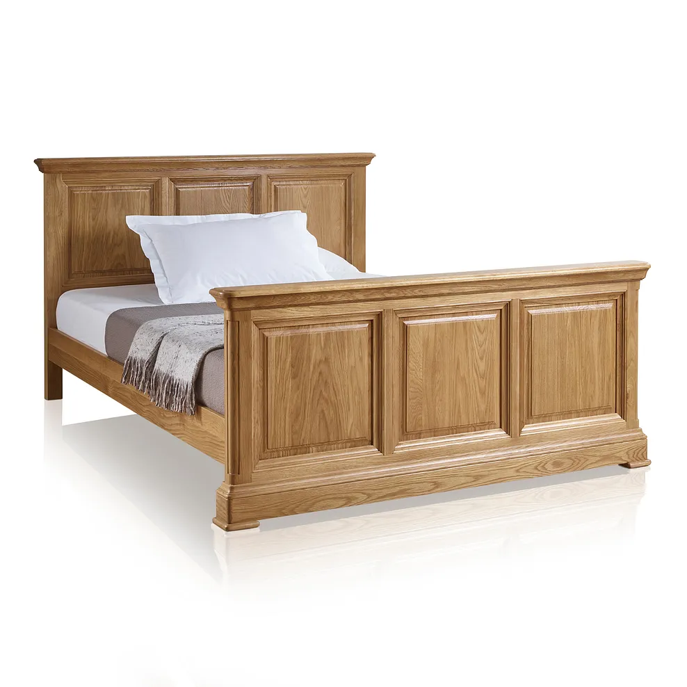 CANTERBURY Double Bed Natural Solid Oak - Image 2