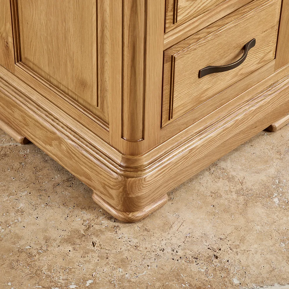 CANTERBURY 2 Drawer Bedside Table Natural Solid Oak - Image 5