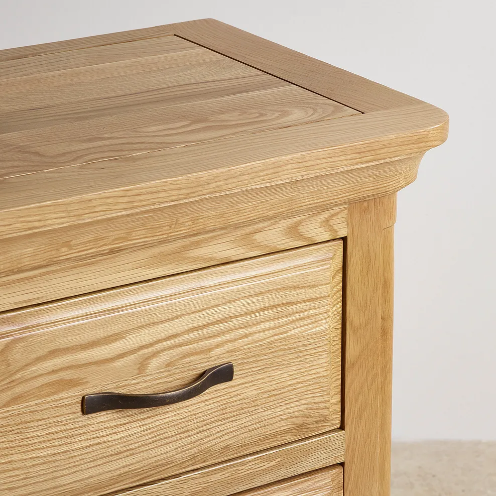 CANTERBURY 2 Drawer Bedside Table Natural Solid Oak - Image 4