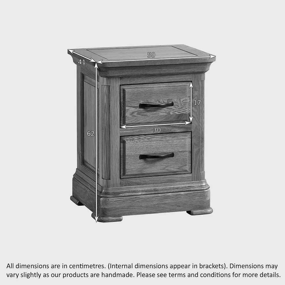 CANTERBURY 2 Drawer Bedside Table Natural Solid Oak - Image 6