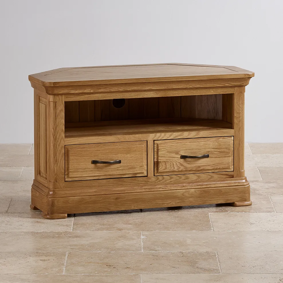 CANTERBURY Corner TV Unit Natural Solid Oak