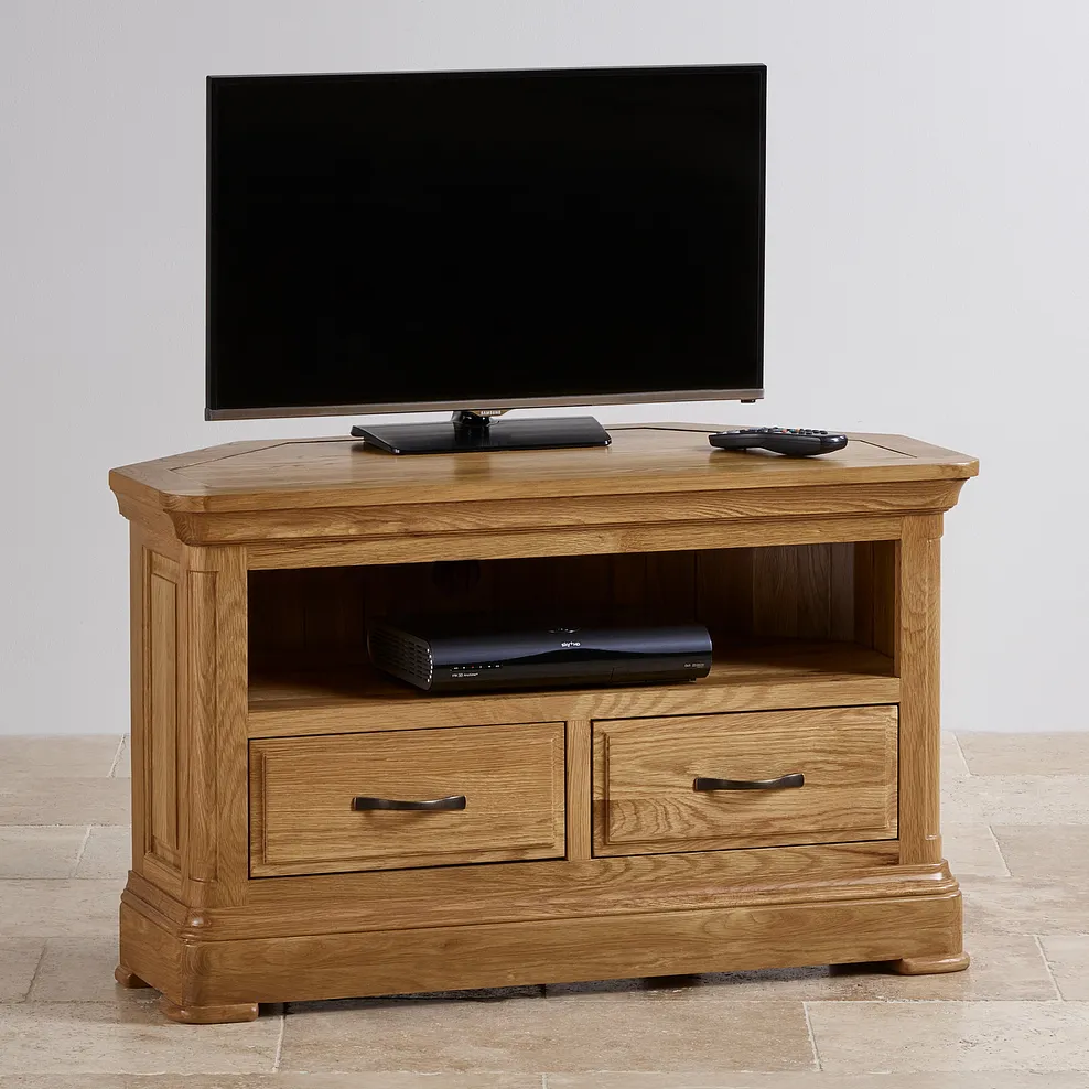 CANTERBURY Corner TV Unit Natural Solid Oak - Image 3