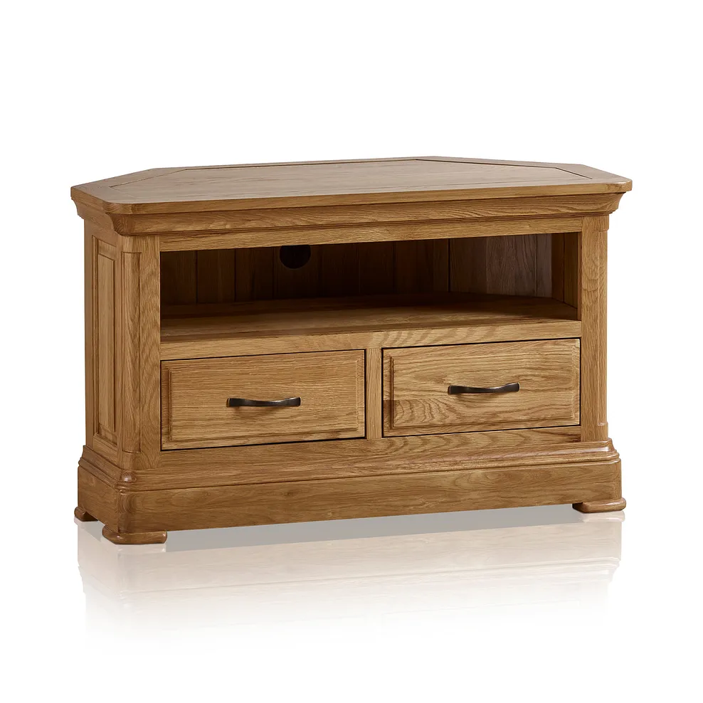 CANTERBURY Corner TV Unit Natural Solid Oak - Image 2