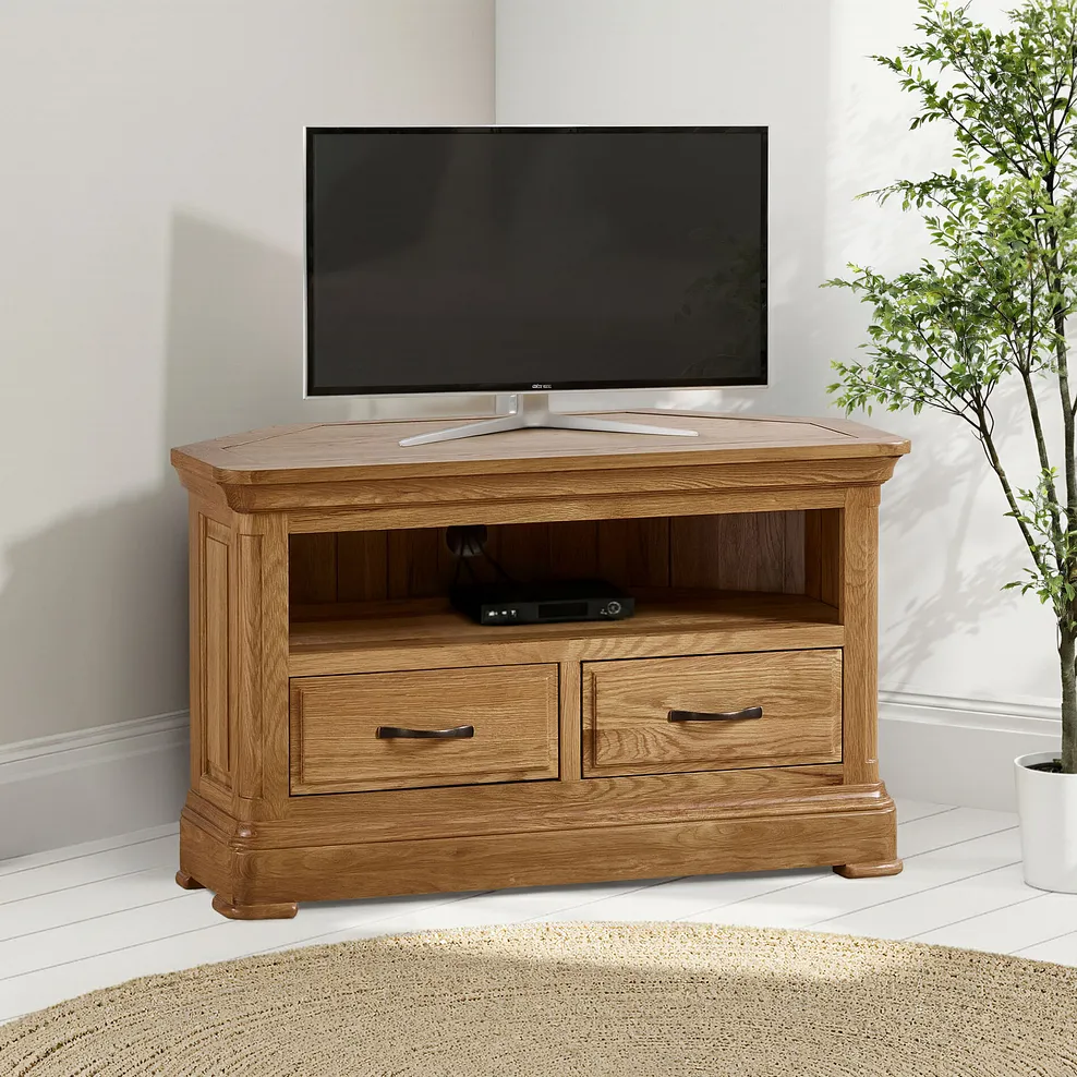 CANTERBURY Corner TV Unit Natural Solid Oak - Image 8