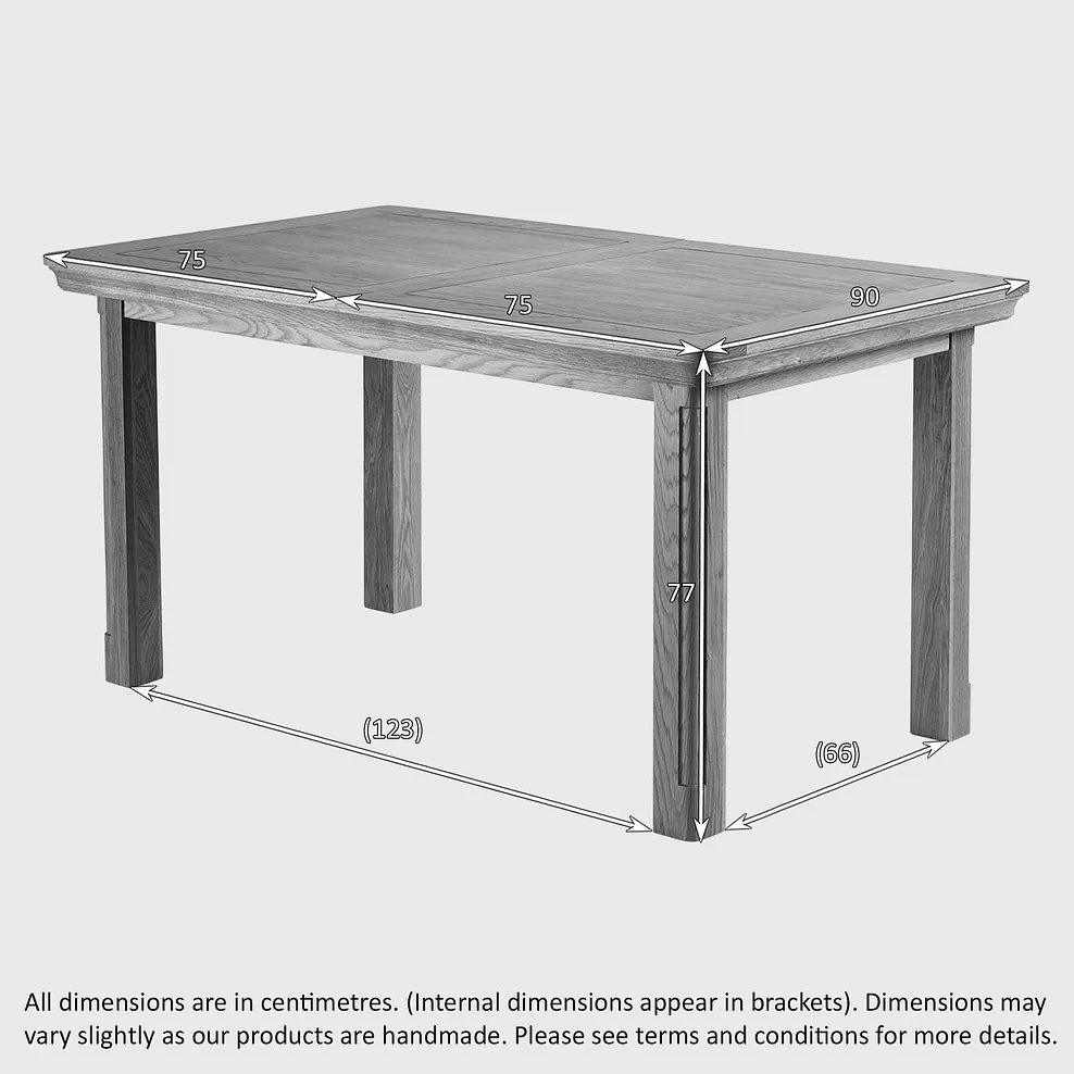 CANTERBURY 5ft Extending Dining Table with 4 Chairs Natural Solid Oak - Image 6