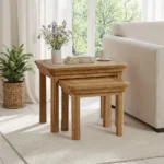 CANTERBURY Nest of Tables Natural Solid Oak