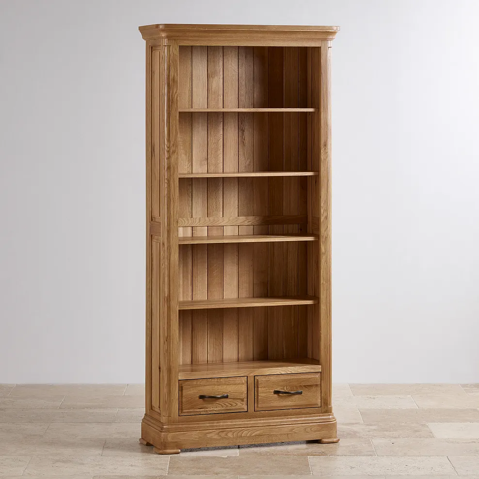 CANTERBURY Tall Bookcase Natural Solid Oak - Image 2