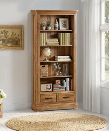 CANTERBURY Tall Bookcase Natural Solid Oak