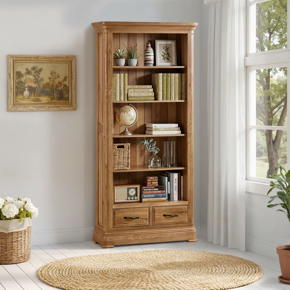 CANTERBURY Tall Bookcase Natural Solid Oak