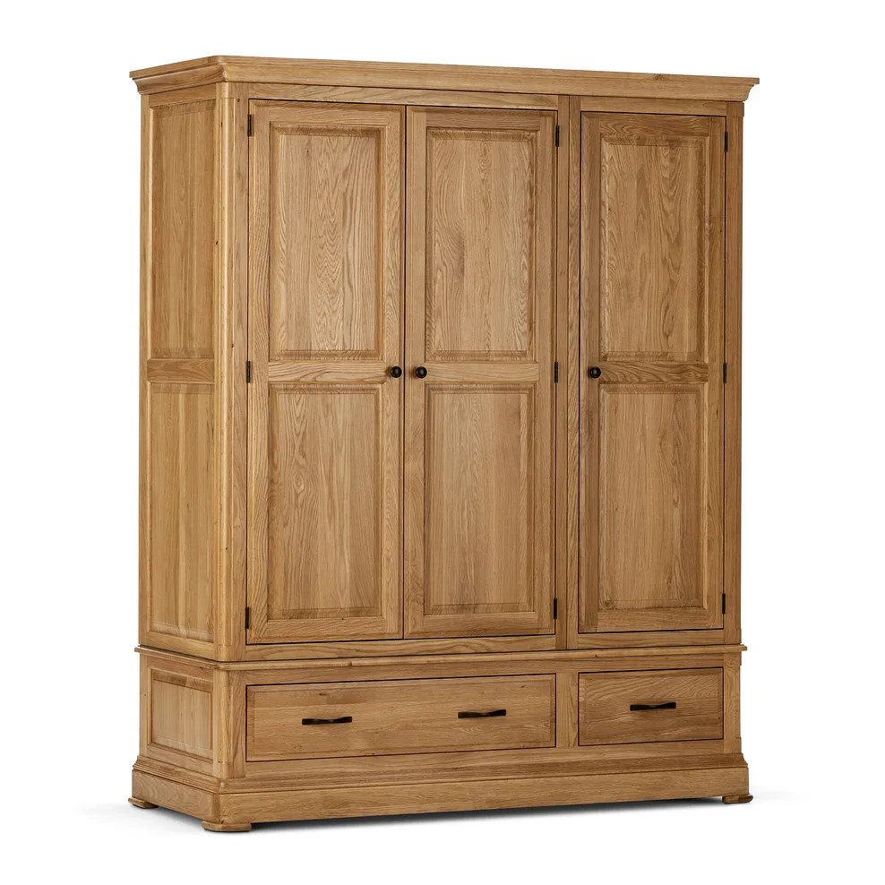 CANTERBURY Triple Wardrobe Natural Solid Oak - Image 2
