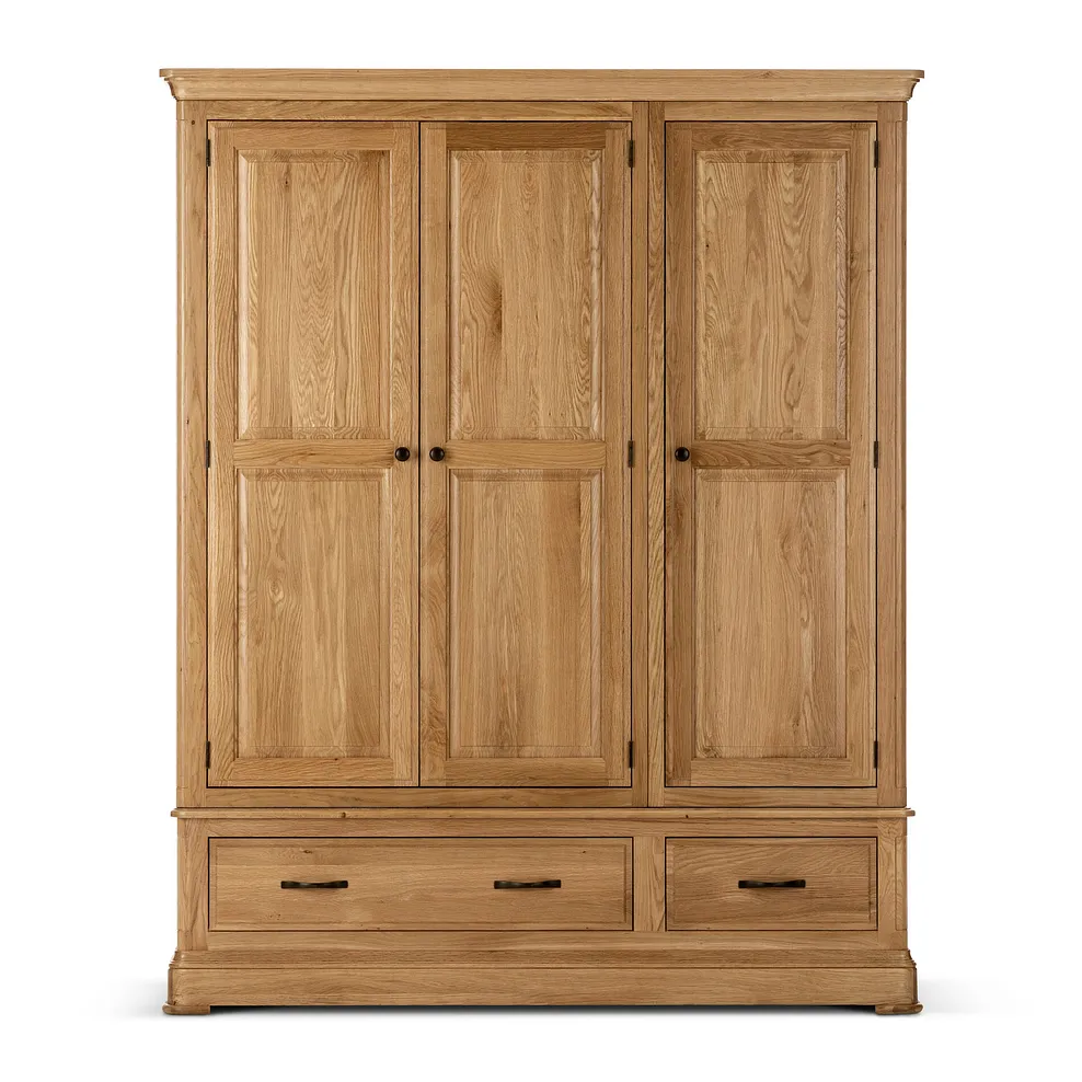 CANTERBURY Triple Wardrobe Natural Solid Oak - Image 5