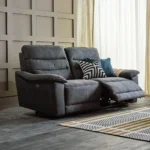 CARTER 3 Seater Electric Recliner Sofa Miller Grey Fabric