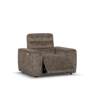 COHEN Electric Recliner Armchair Dapple Chocolate Fabric