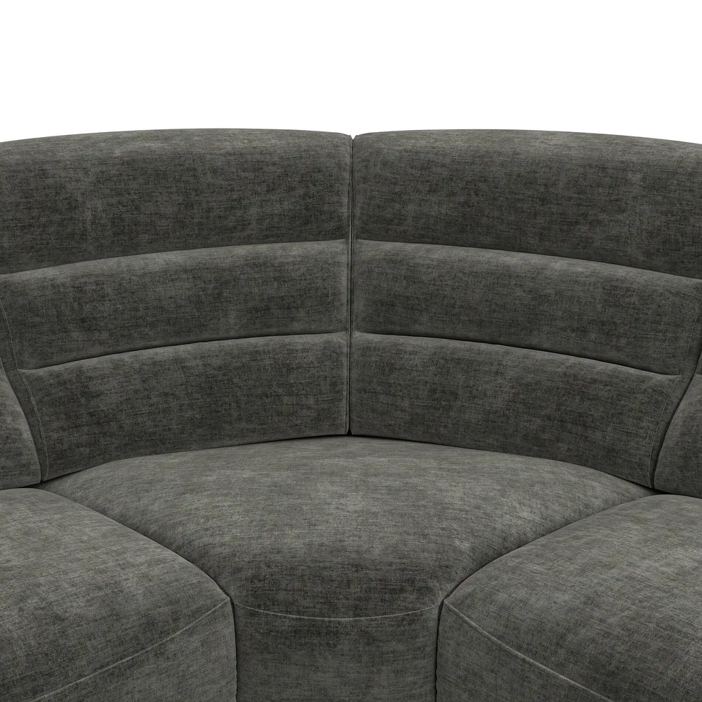COHEN Large Corner Recliner with Right Hand Sofa Bed Plush Charcoal Fabric - Image 10