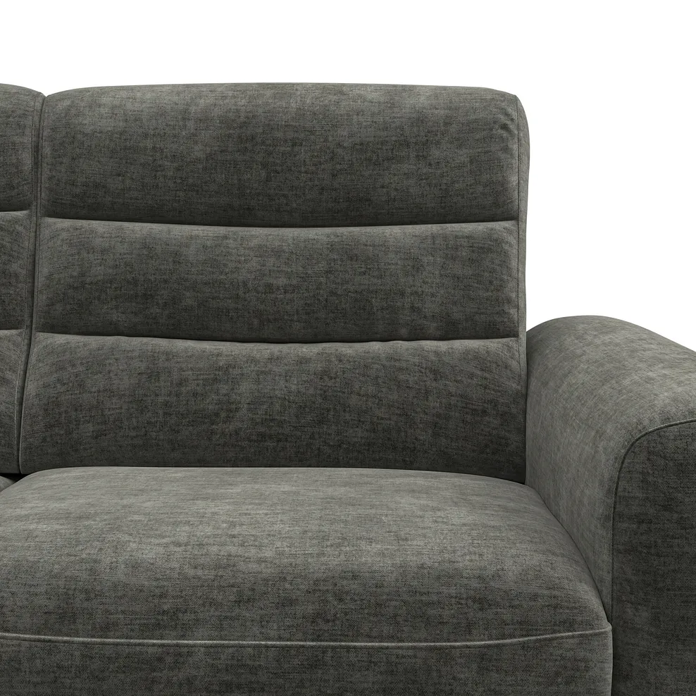 COHEN Large Corner Recliner with Right Hand Sofa Bed Plush Charcoal Fabric - Image 12