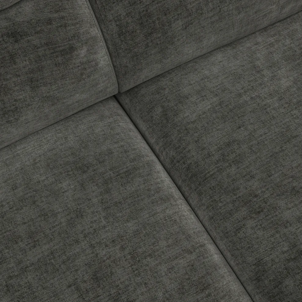 COHEN Large Corner Recliner with Right Hand Sofa Bed Plush Charcoal Fabric - Image 13
