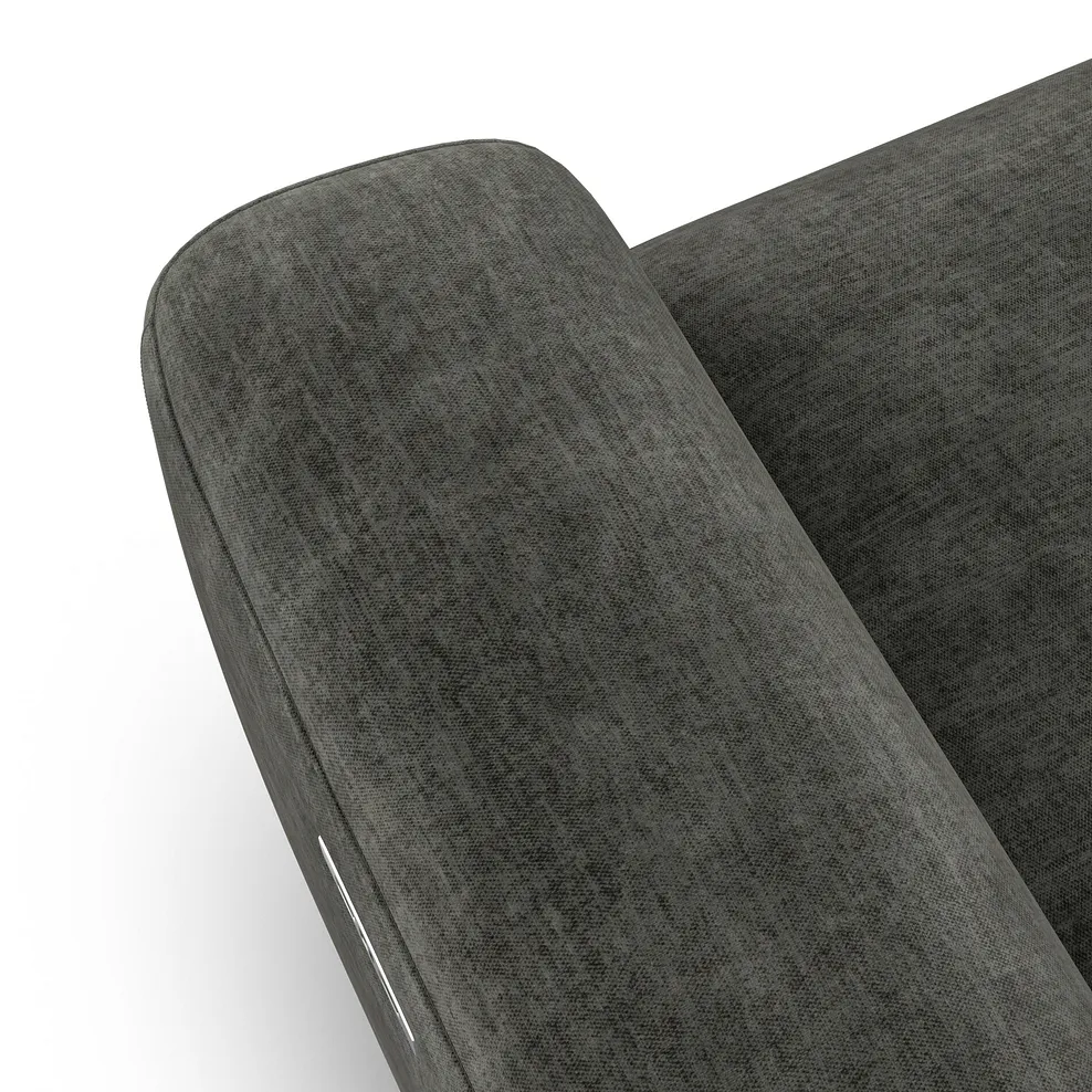 COHEN Large Corner Recliner with Right Hand Sofa Bed Plush Charcoal Fabric - Image 15