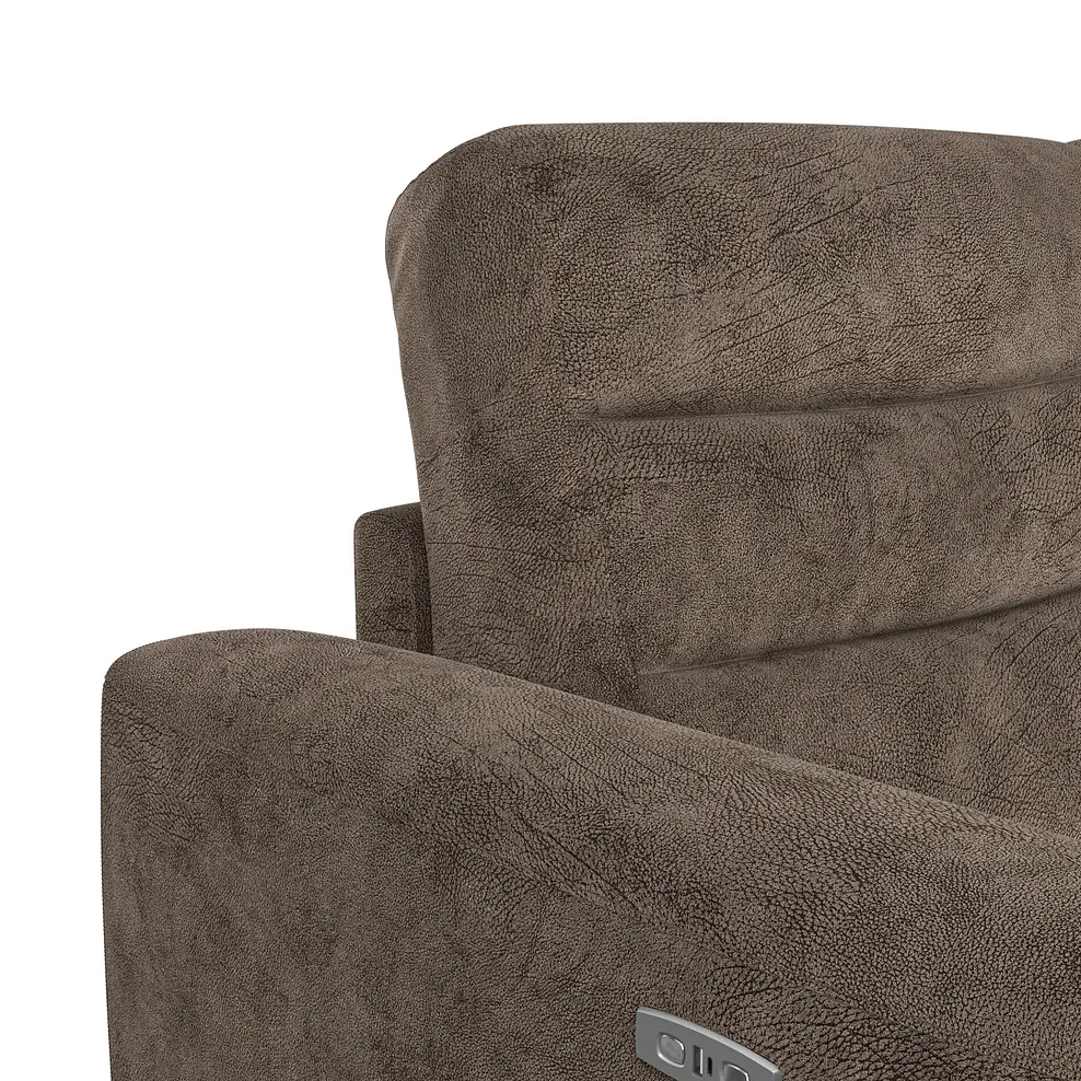 COHEN Large Corner Recliner with Right Hand Sofa Bed Dapple Chocolate Fabric - Image 11