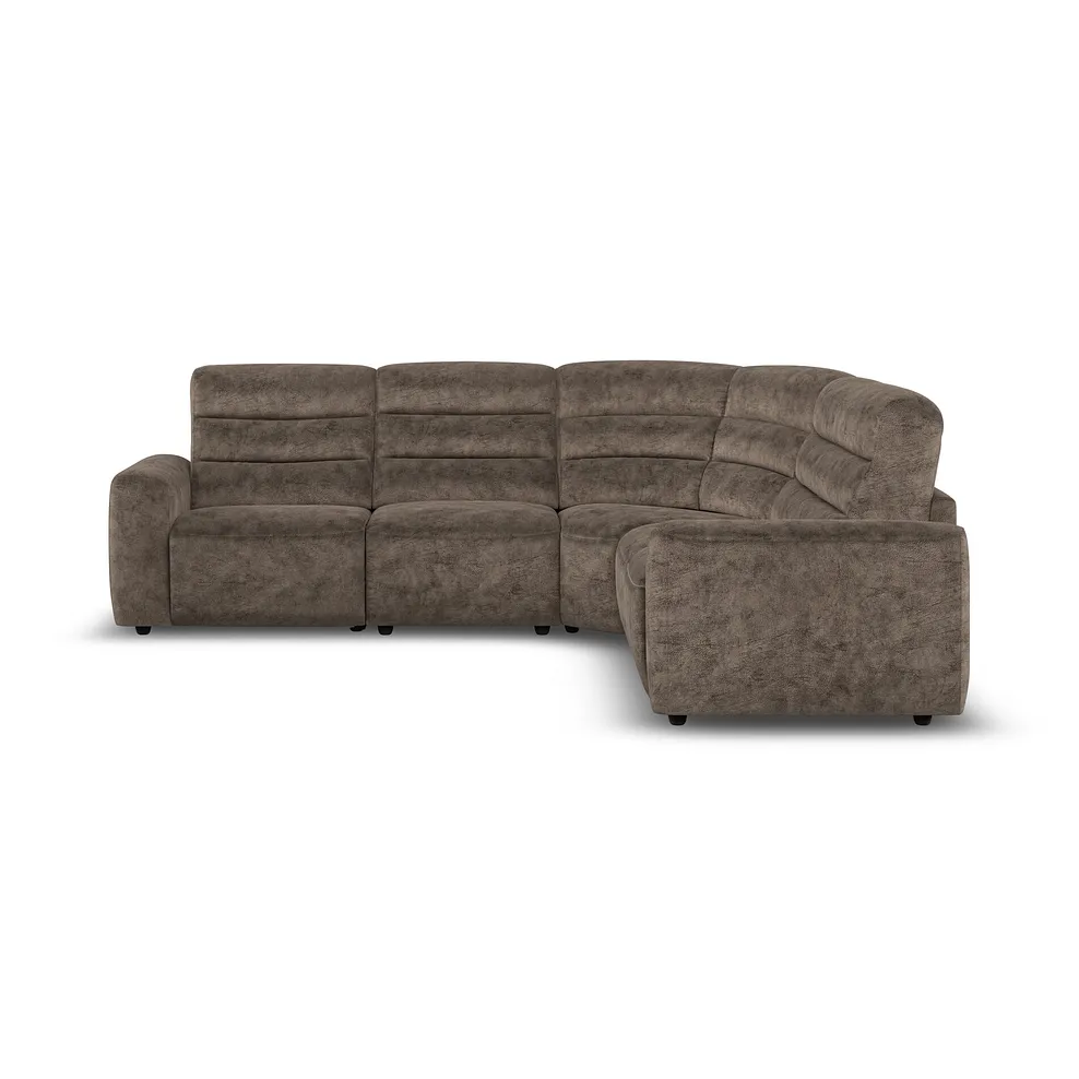COHEN Large Corner Recliner with Right Hand Sofa Bed Dapple Chocolate Fabric - Image 7