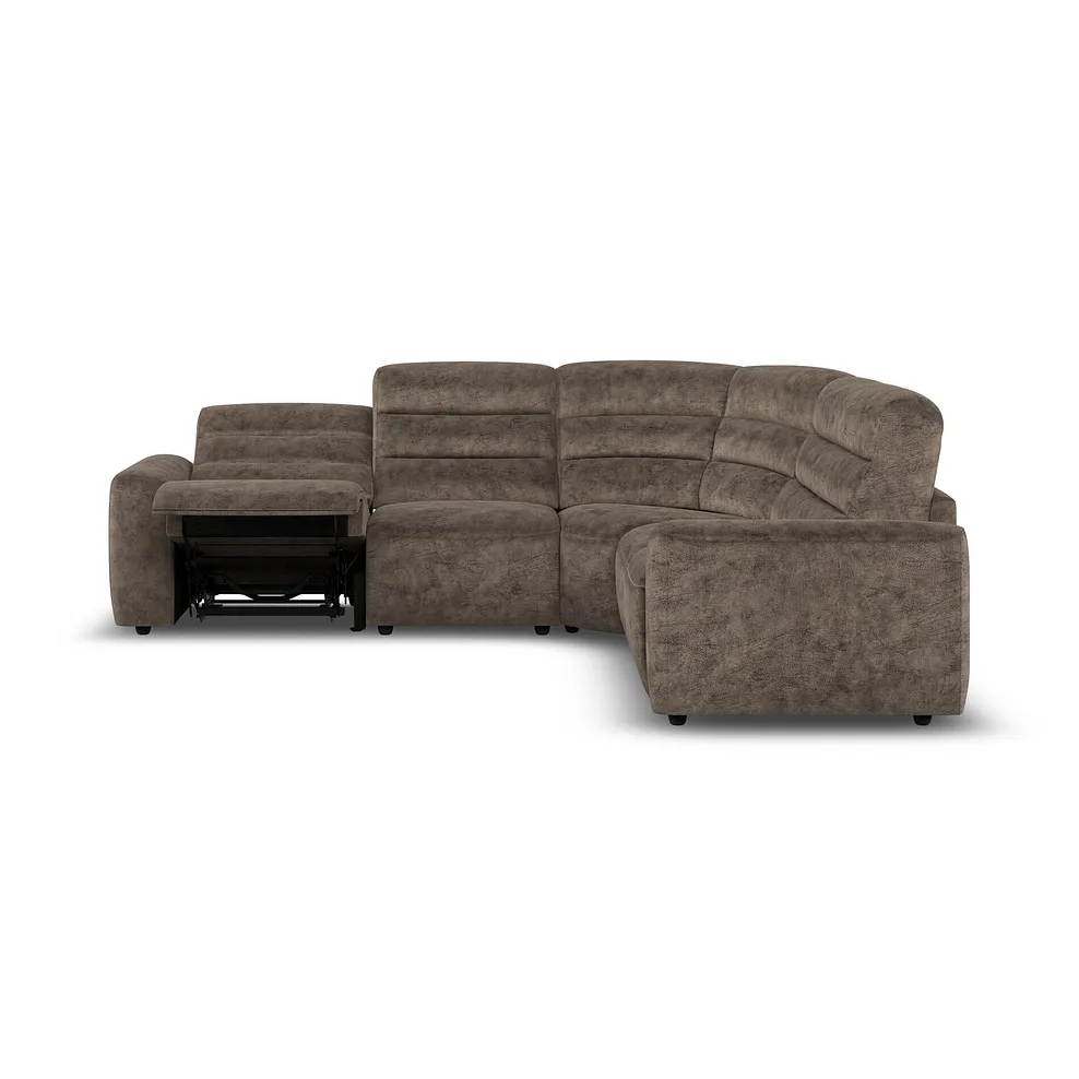 COHEN Large Corner Recliner with Right Hand Sofa Bed Dapple Chocolate Fabric - Image 8