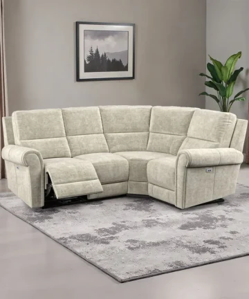 COLORADO Modular 4 Seat Corner Recliner Left Hand Plush Beige Fabric