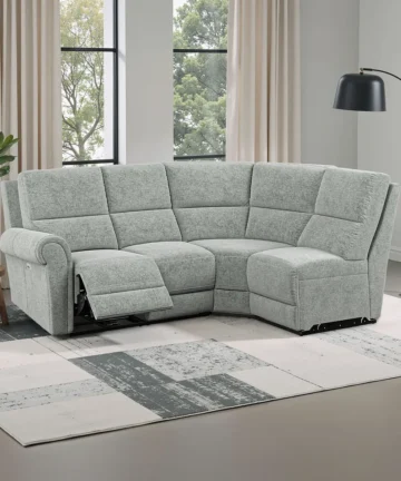 COLORADO Modular 4 Seat Left Hand Corner Recliner Hopsack Platinum Fabric