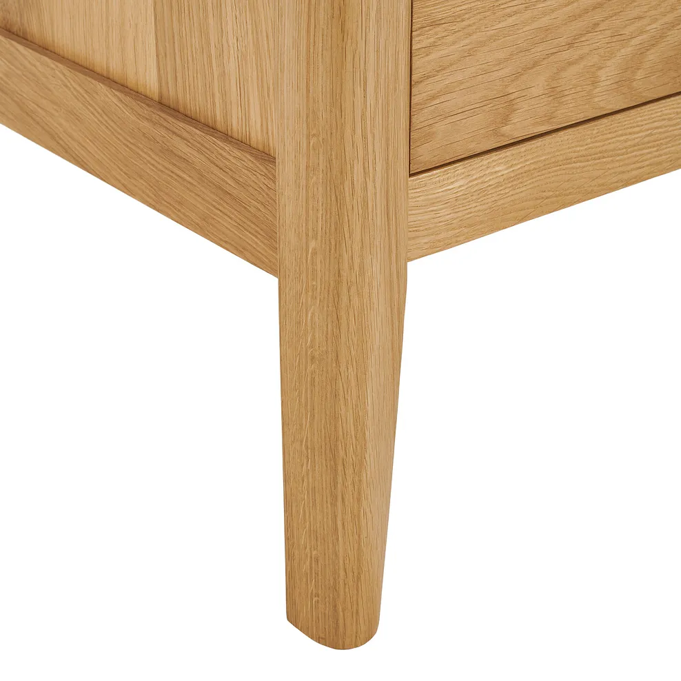 COPENHAGEN 3 Drawer Bedside Table Natural Solid Oak - Image 7