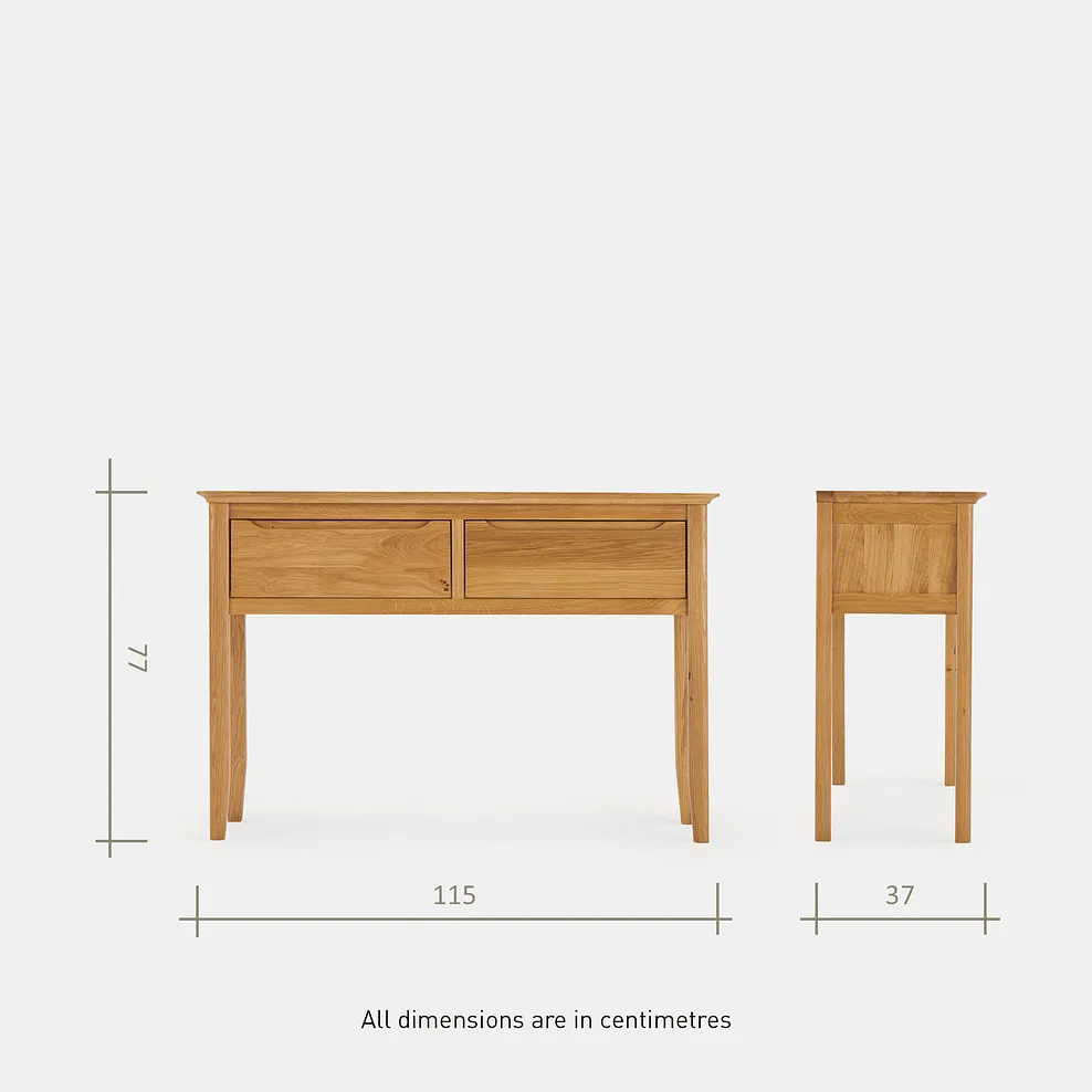 COPENHAGEN Console Table Natural Solid Oak - Image 10