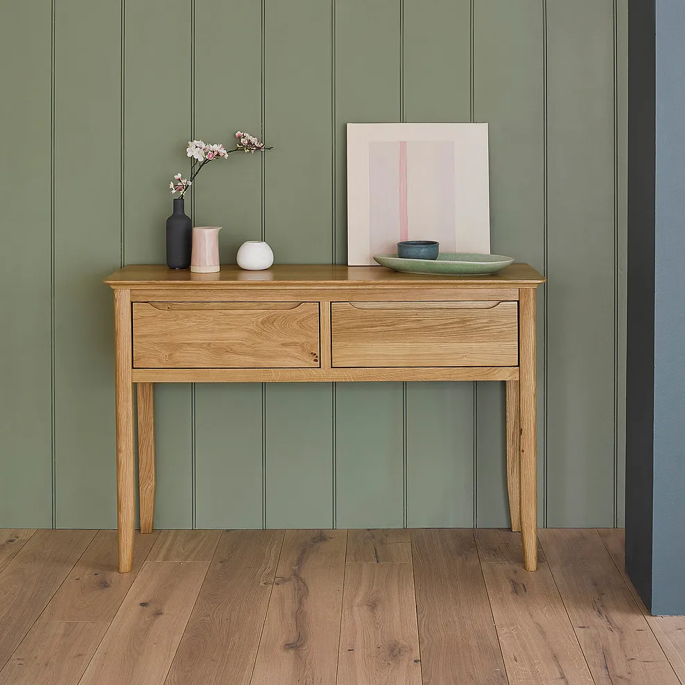 COPENHAGEN Console Table Natural Solid Oak