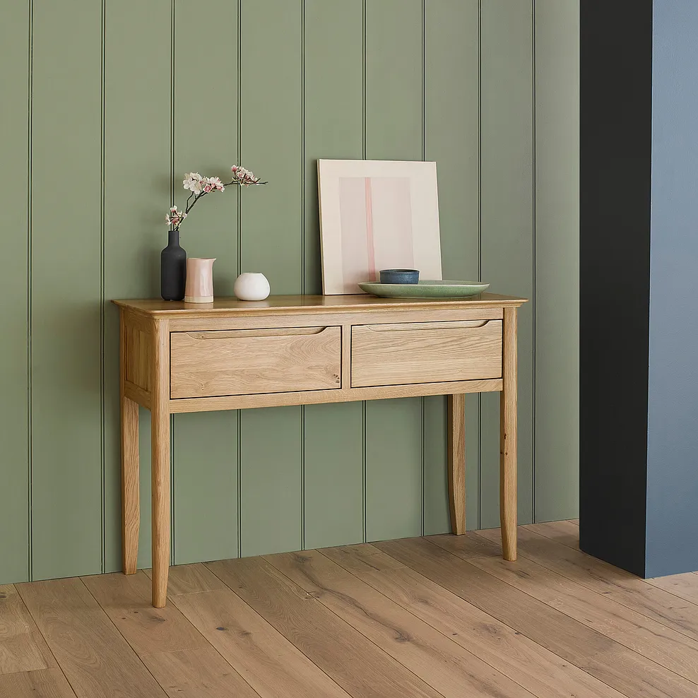 COPENHAGEN Console Table Natural Solid Oak - Image 3