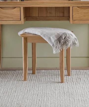COPENHAGEN Dressing Table Stool Natural Solid Oak