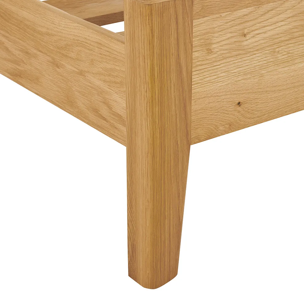 COPENHAGEN King-Size Bed Natural Solid Oak - Image 5