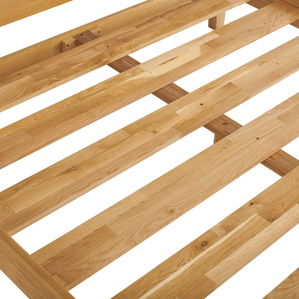 COPENHAGEN King-Size Bed Natural Solid Oak - Image 6