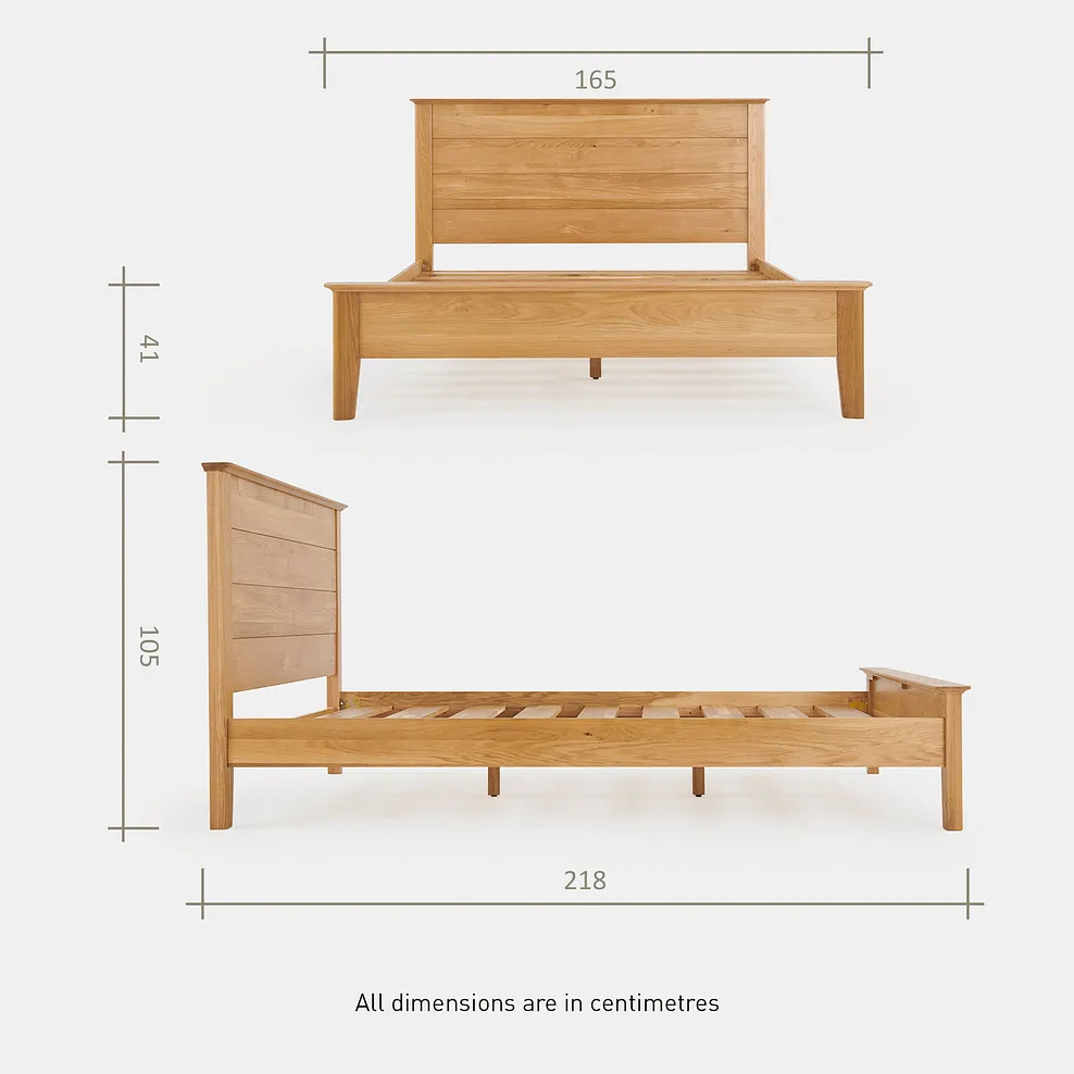 COPENHAGEN King-Size Bed Natural Solid Oak - Image 8