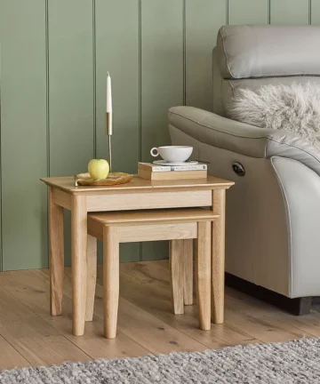 COPENHAGEN Nest of Tables Natural Solid Oak