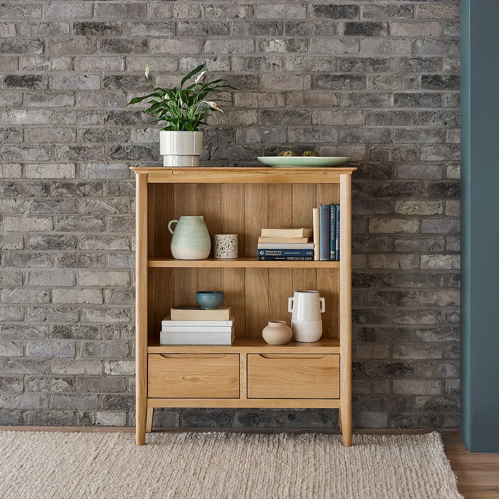 COPENHAGEN Small Bookcase Natural Solid Oak