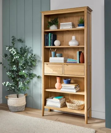 COPENHAGEN Tall Bookcase Natural Solid Oak